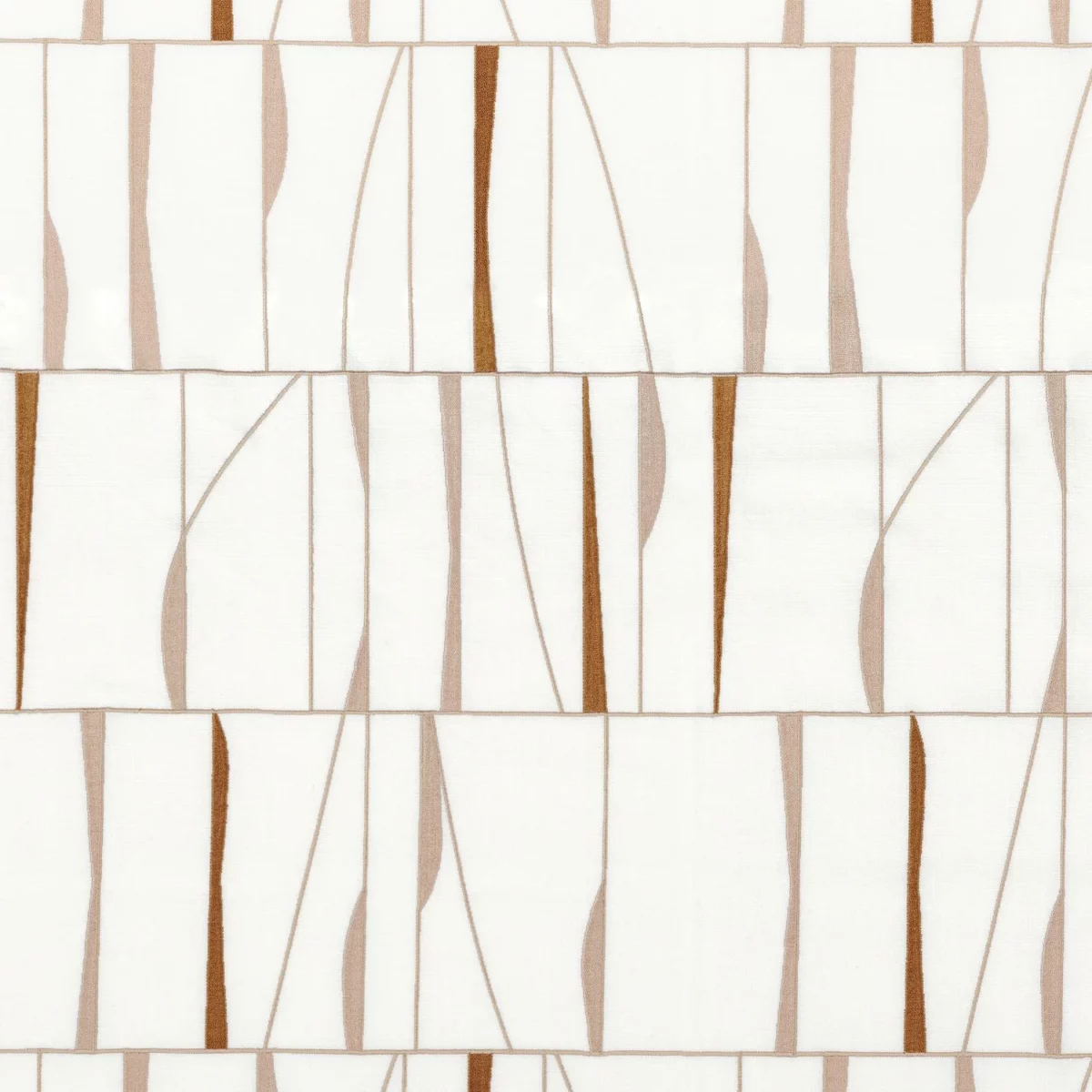 brown striped embroideried fabric from Camengo