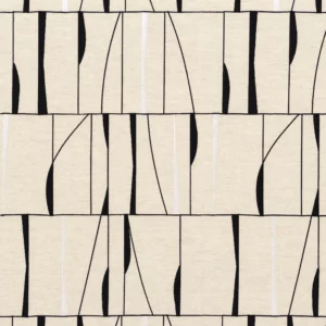 black-grey striped embroideried fabric from Camengo