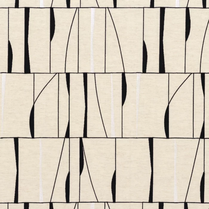 Souffle De Vitrail Fabric - Black & White – Black / White swatch