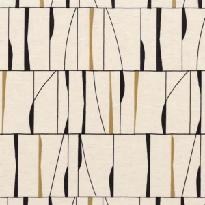 yellow striped embroideried fabric from Camengo