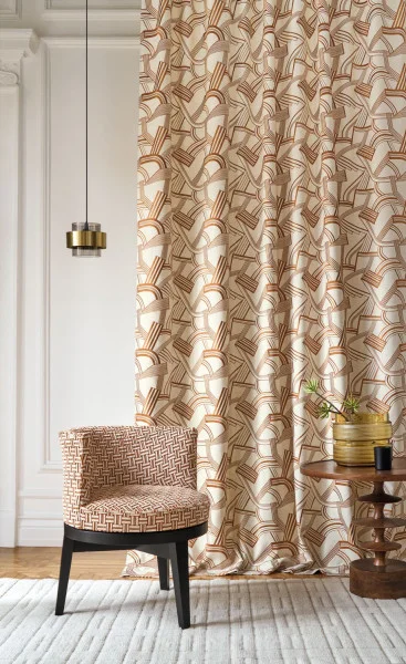 Annees Folles Fabric - Ocre by Annees Folles Fabric - Ocre from