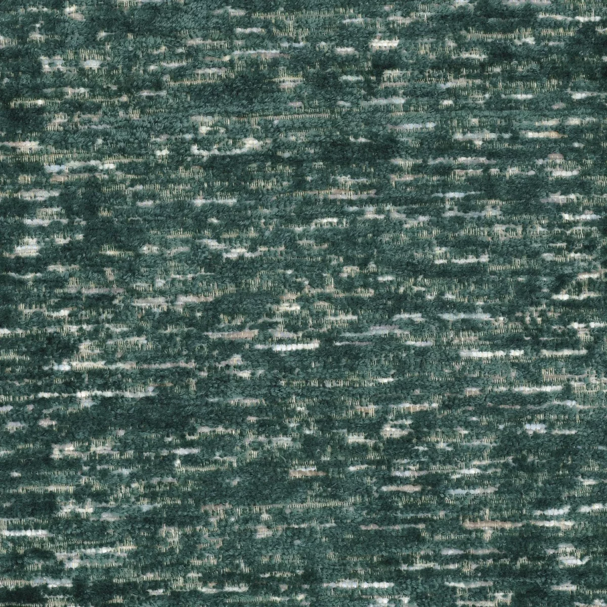 Sella Fabric - Foret by green plain velvet-chenille fabric from Camengo