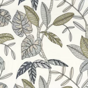 blue botanical embroideried fabric from Camengo