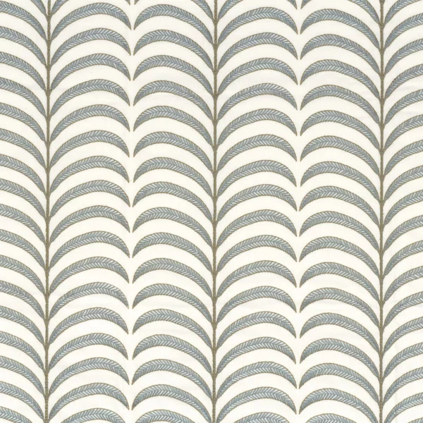 Plumeria Fabric - Horizon by blue botanical embroideried fabric from Camengo