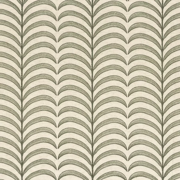 Plumeria Fabric - Foret by green botanical embroideried fabric from Camengo