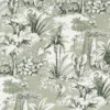 green animal linen fabric from Camengo