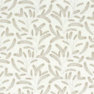 neutral botanical embroideried fabric from Camengo