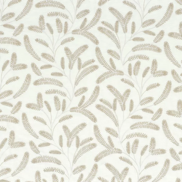 Borboletta Fabric - Lin by neutral botanical embroideried fabric from Camengo