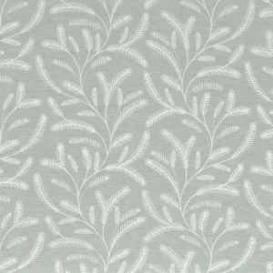 blue botanical embroideried fabric from Camengo