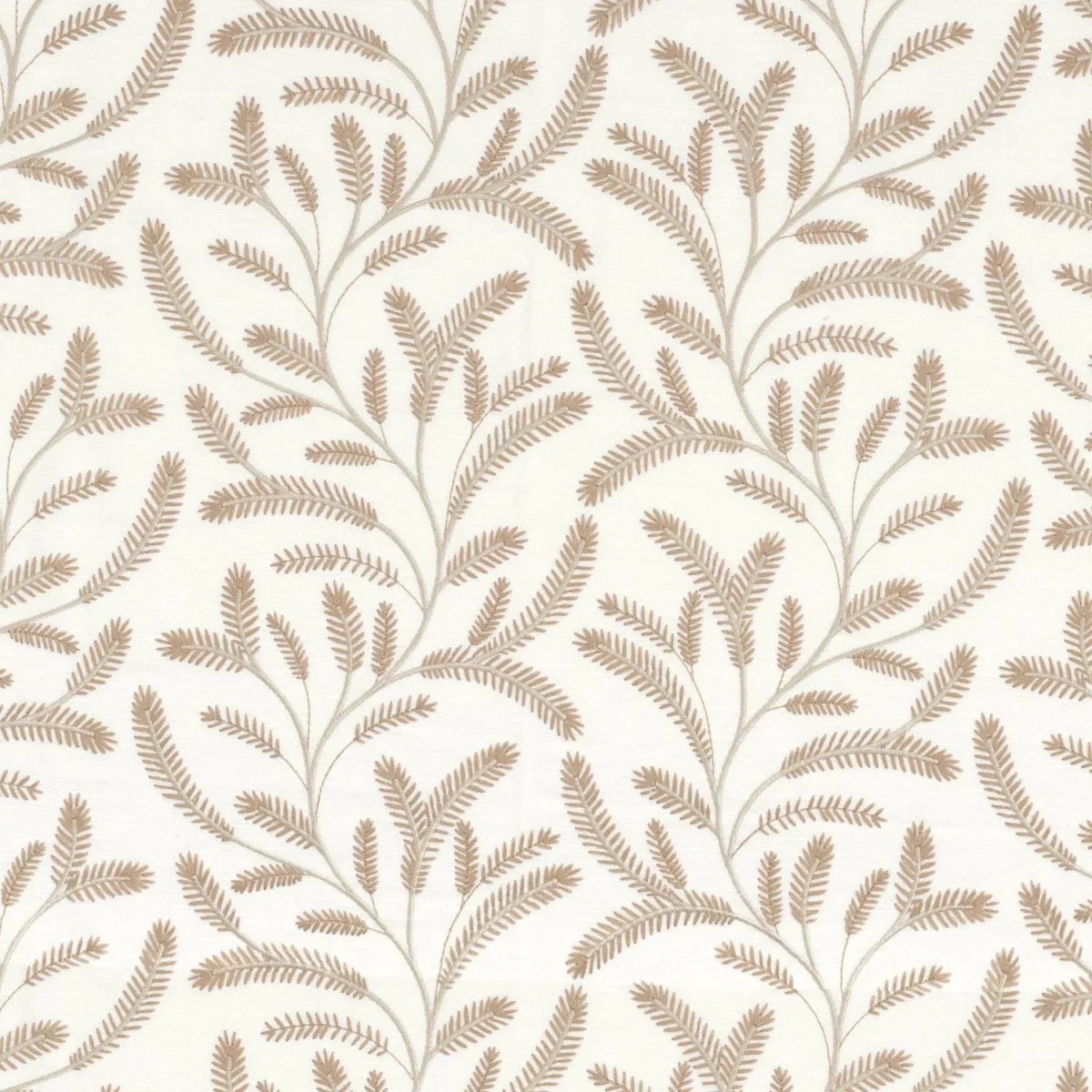 Borboletta Fabric - Nude by neutral botanical embroideried fabric from Camengo