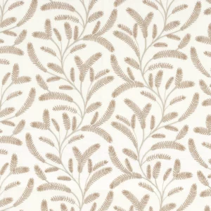 neutral botanical embroideried fabric from Camengo