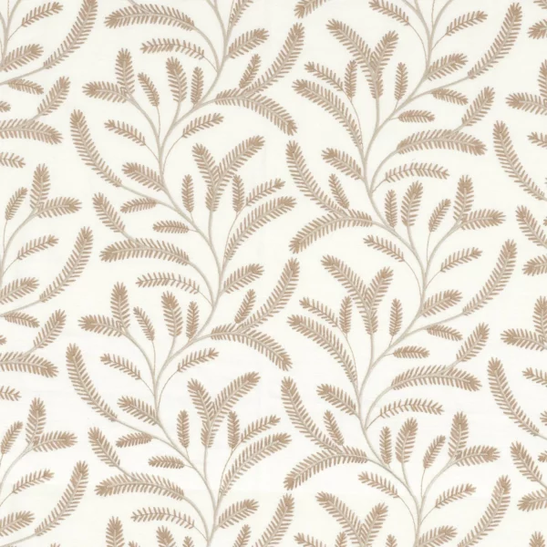 Borboletta Fabric - Nude by neutral botanical embroideried fabric from Camengo