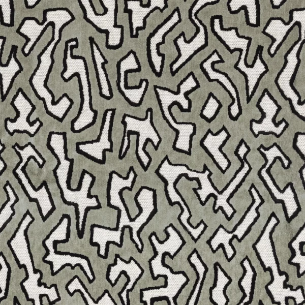 Odyssee Fabric - Vert De Gris by green contemporary misc fabric from Camengo
