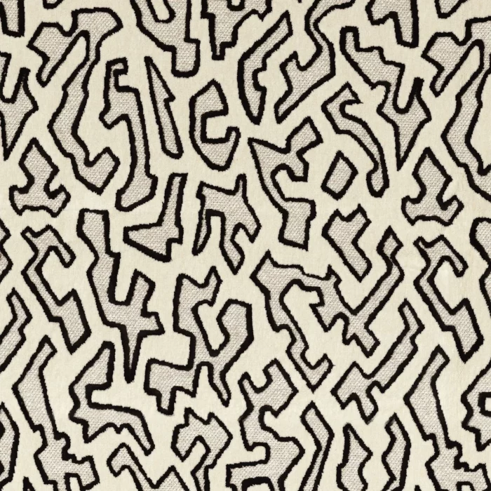 Odyssee Fabric - Black & White – Black / White swatch