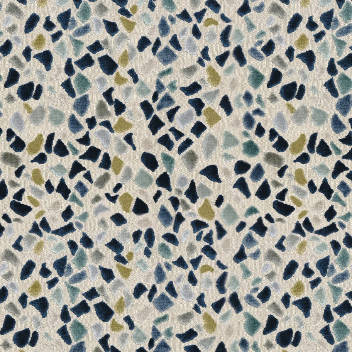 Terrazzo Fabric - Horizon by blue retro jacquard fabric from Camengo