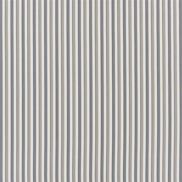 Burlington Stripe Fabric - Charcoal by black-grey striped cotton fabric from Designers Guild