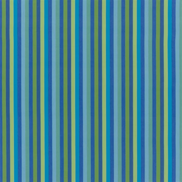 Cork Street Stripe Fabric - Cobalt by blue striped cotton fabric from Designers Guild