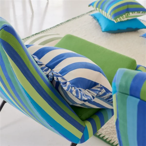 Cork Street Stripe Fabric - Cobalt by Cork Street Stripe Fabric - Cobalt from