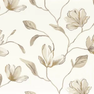 neutral botanical embroideried fabric from Camengo