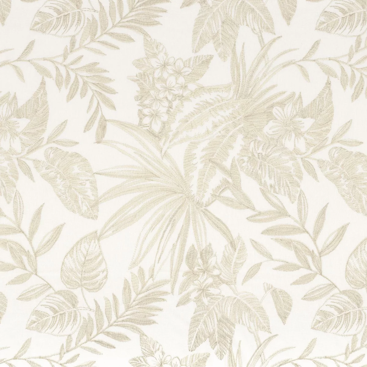 Azelie Fabric - Nacre by neutral botanical embroideried fabric from Camengo