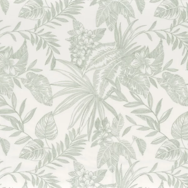 Azelie Fabric - Azur by blue botanical embroideried fabric from Camengo