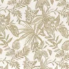 brown botanical embroideried fabric from Camengo