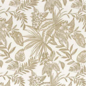 brown botanical embroideried fabric from Camengo