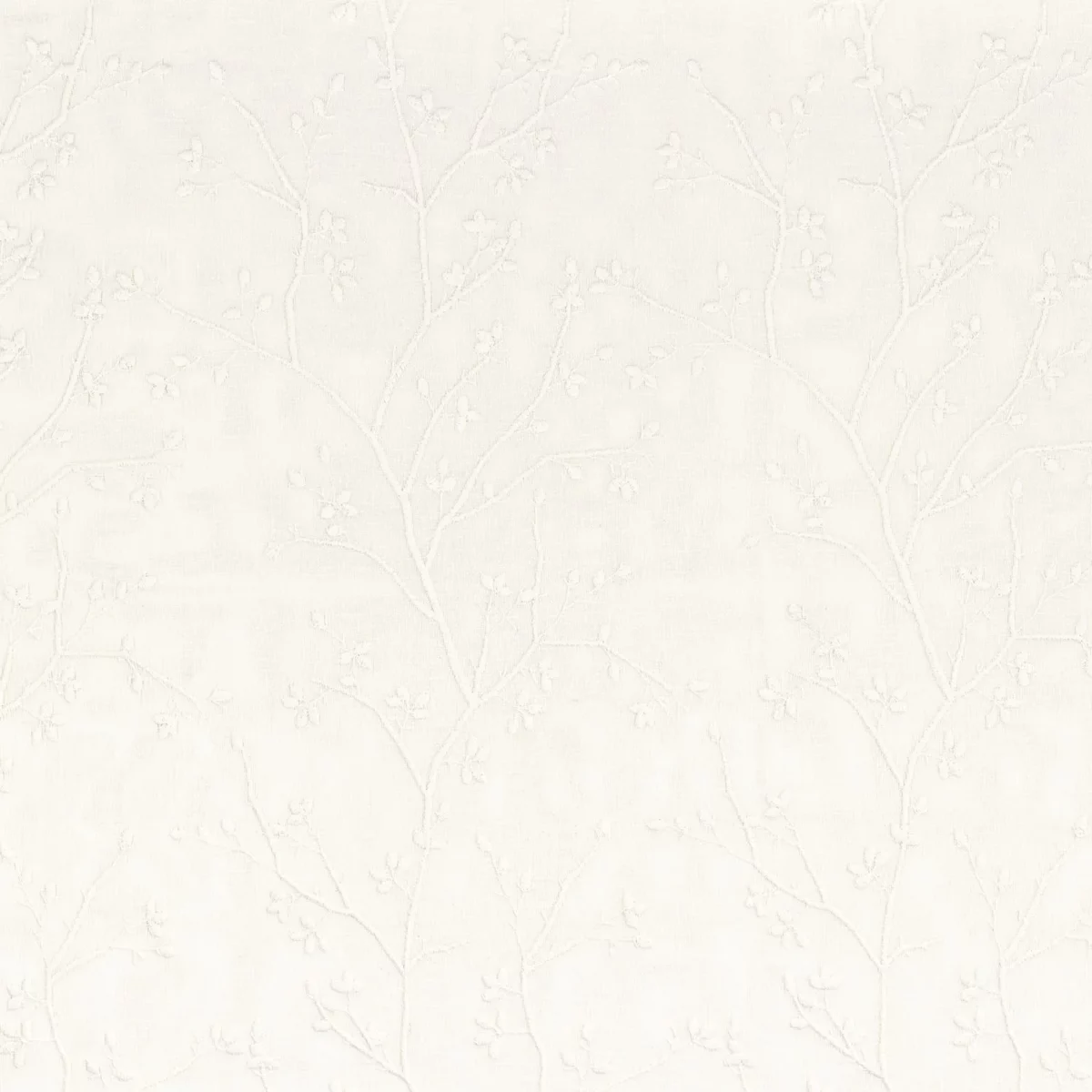 white botanical embroideried fabric from Camengo