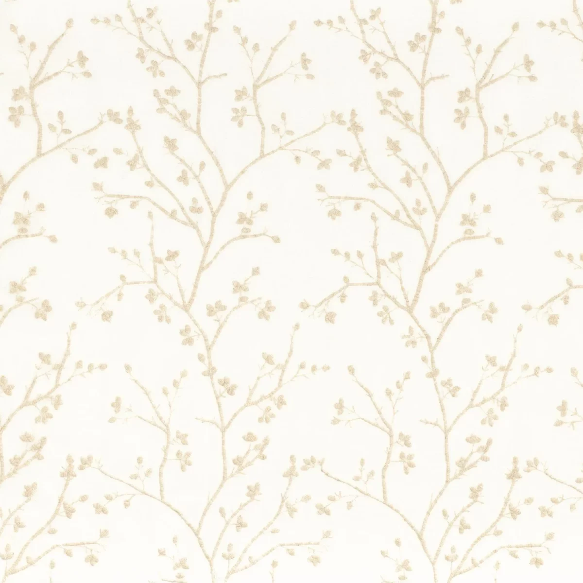 Mathurin Fabric - Lin by white botanical embroideried fabric from Camengo