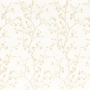 white botanical embroideried fabric from Camengo