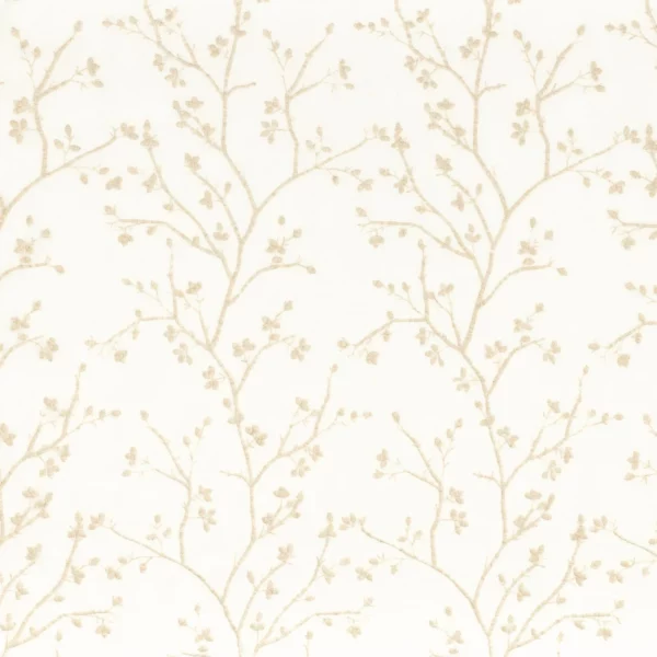 white botanical embroideried fabric from Camengo