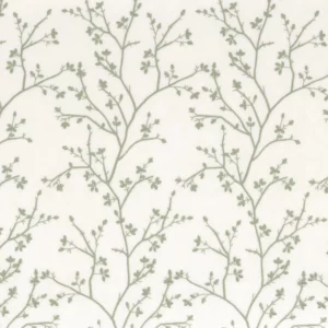 green botanical embroideried fabric from Camengo
