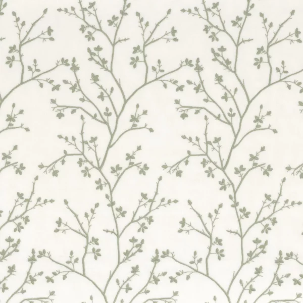 green botanical embroideried fabric from Camengo