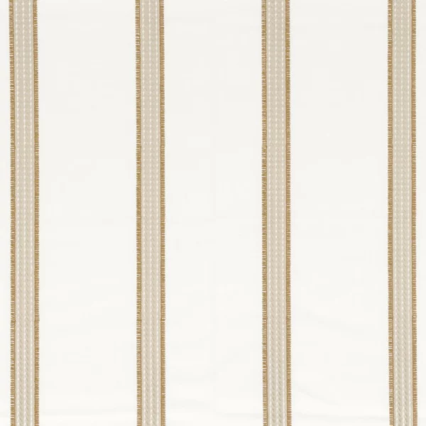 Olivia Fabric - Nacre by neutral striped embroideried fabric from Camengo