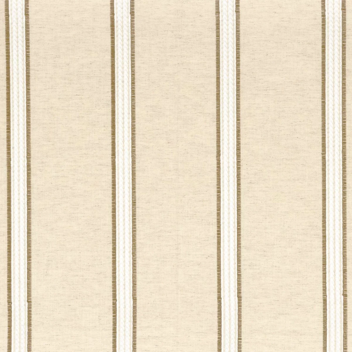 Olivia Fabric - Lin by neutral striped embroideried fabric from Camengo