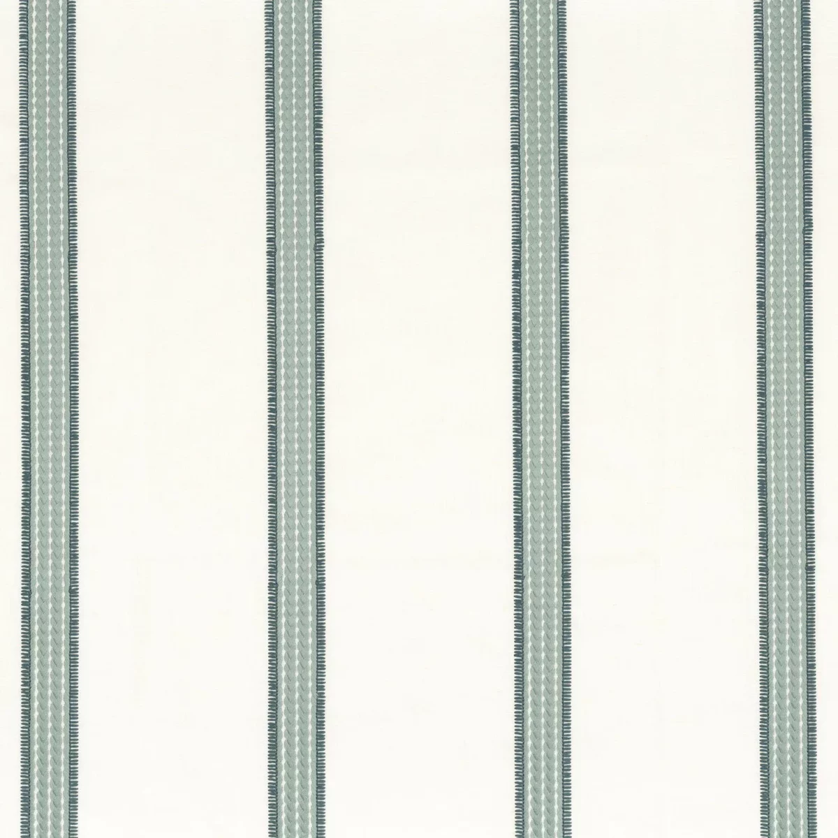 Olivia Fabric - Azur by blue striped embroideried fabric from Camengo