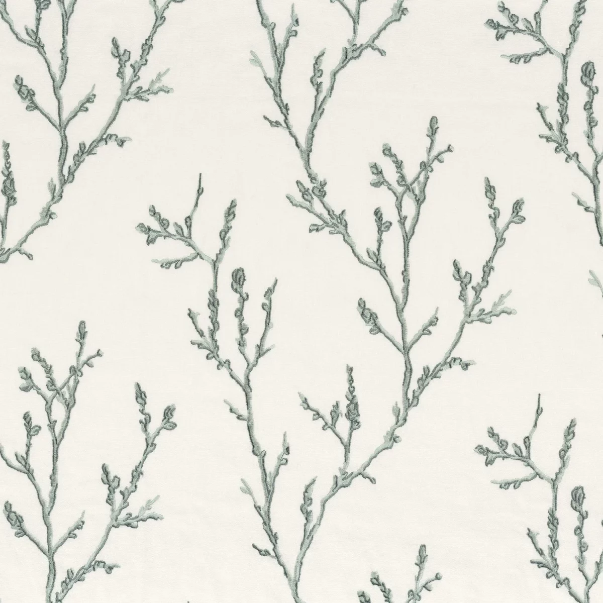 blue botanical embroideried fabric from Camengo