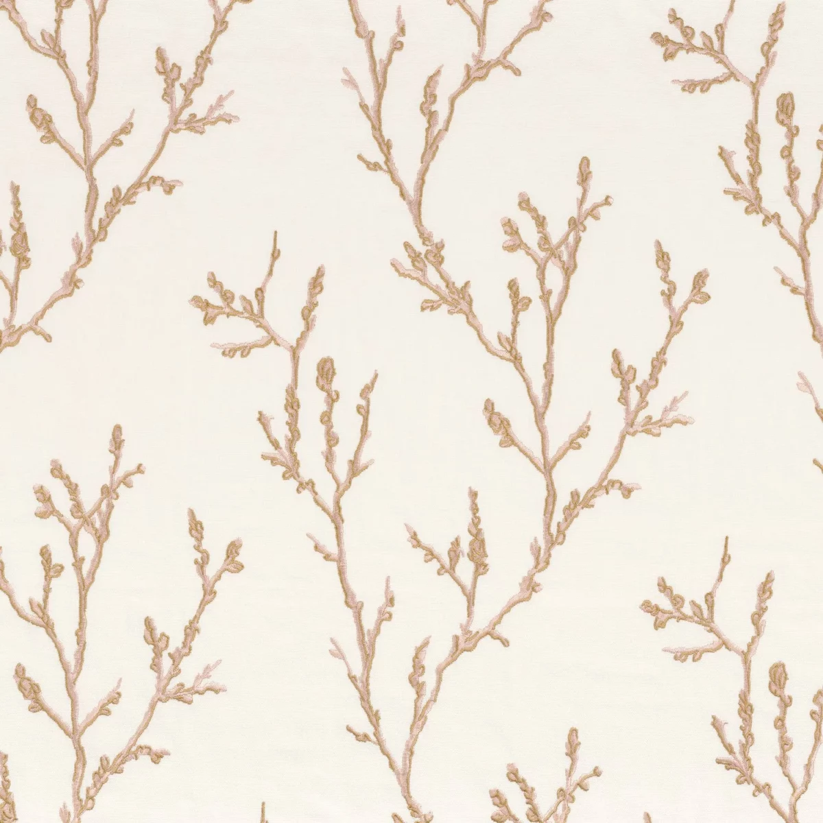 Ilona Fabric - Nude by neutral botanical embroideried fabric from Camengo