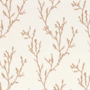 neutral botanical embroideried fabric from Camengo