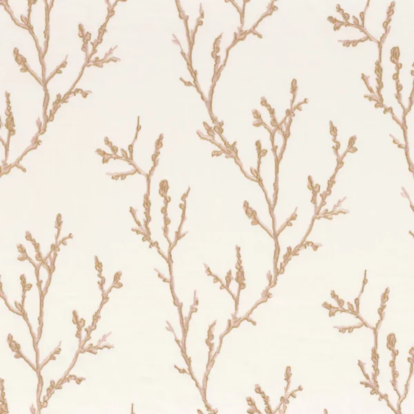 Ilona Fabric - Nude by neutral botanical embroideried fabric from Camengo