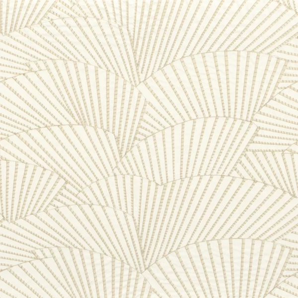 Radieux Fabric - Nacre by white retro embroideried fabric from Camengo