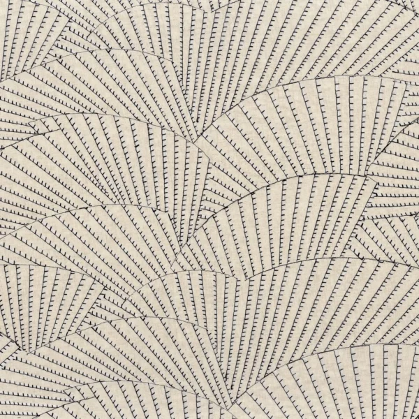 Radieux Fabric - Lin by brown retro embroideried fabric from Camengo