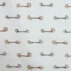 white misc embroideried fabric from Fibre Naturelle