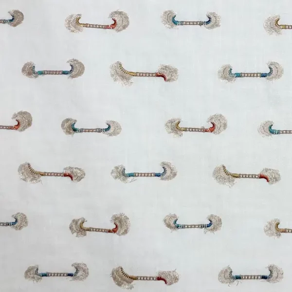 Woodstock Fabric - Chalk by white misc embroideried fabric from Fibre Naturelle