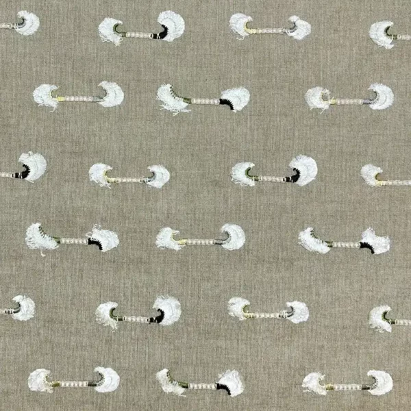 Woodstock Fabric - Linen by neutral misc embroideried fabric from Fibre Naturelle