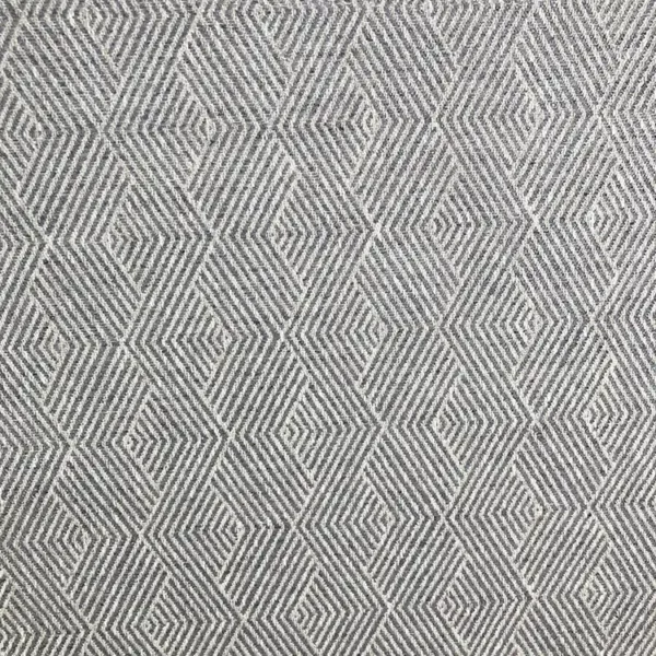 Porto Fabric - Soft Slate by black-grey geometric woven fabric from Fibre Naturelle