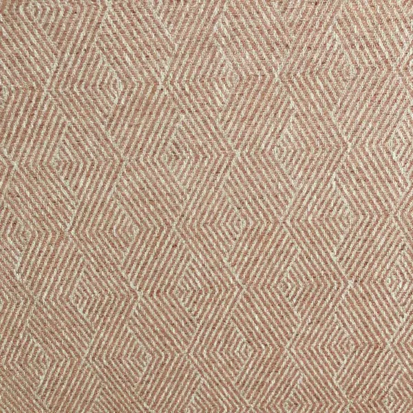 Porto Fabric - Coral by orange geometric woven fabric from Fibre Naturelle