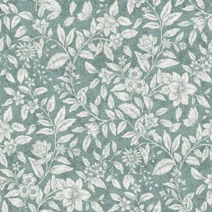 blue botanical printed fabric from Fibre Naturelle