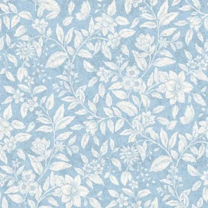 blue botanical printed fabric from Fibre Naturelle