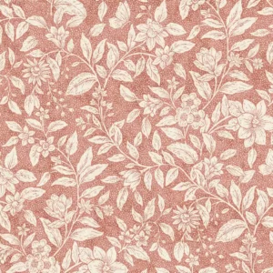 red botanical printed fabric from Fibre Naturelle